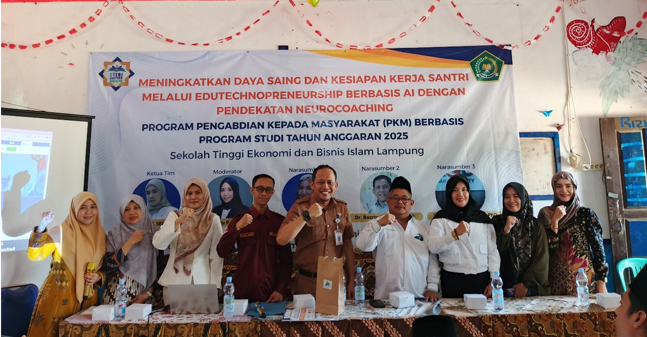 You are currently viewing STEBI Lampung Selenggarakan Pelatihan Edutechnopreneurship Berbasis AI bagi Santri dalam Program PkM Hibah Litapdimas Kemenag RI 2025