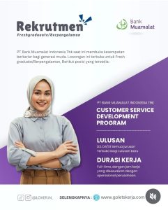 Read more about the article Lowongan Kerja Terbaru PT Bank Muamalat Indonesia Tbk, Dibuka untuk Fresh Graduate dan Berpengalaman